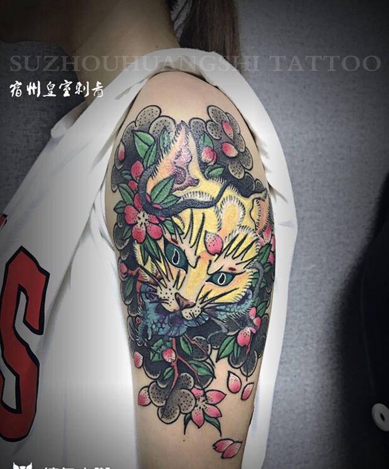 宿敌纹身图片_手臂老传统New School纹身图案