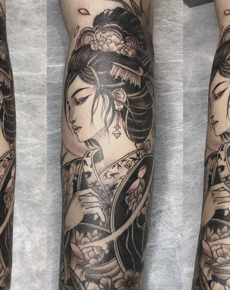 艺妓纹身图片_手臂纹身图案