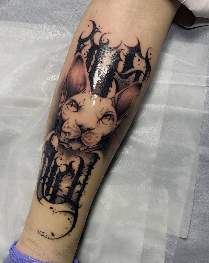 纹了个比鲁斯纹身图片_手臂欧美写实纹身图案