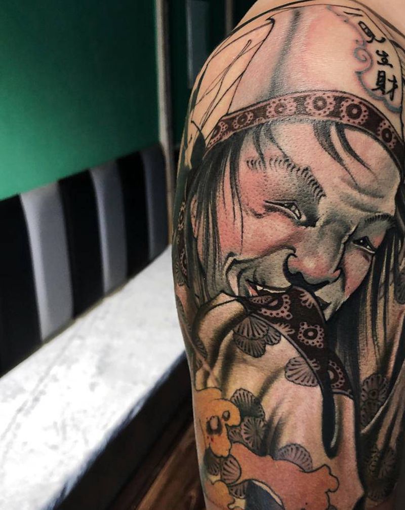 大吉大利纹身图片_手臂新传统纹身图案