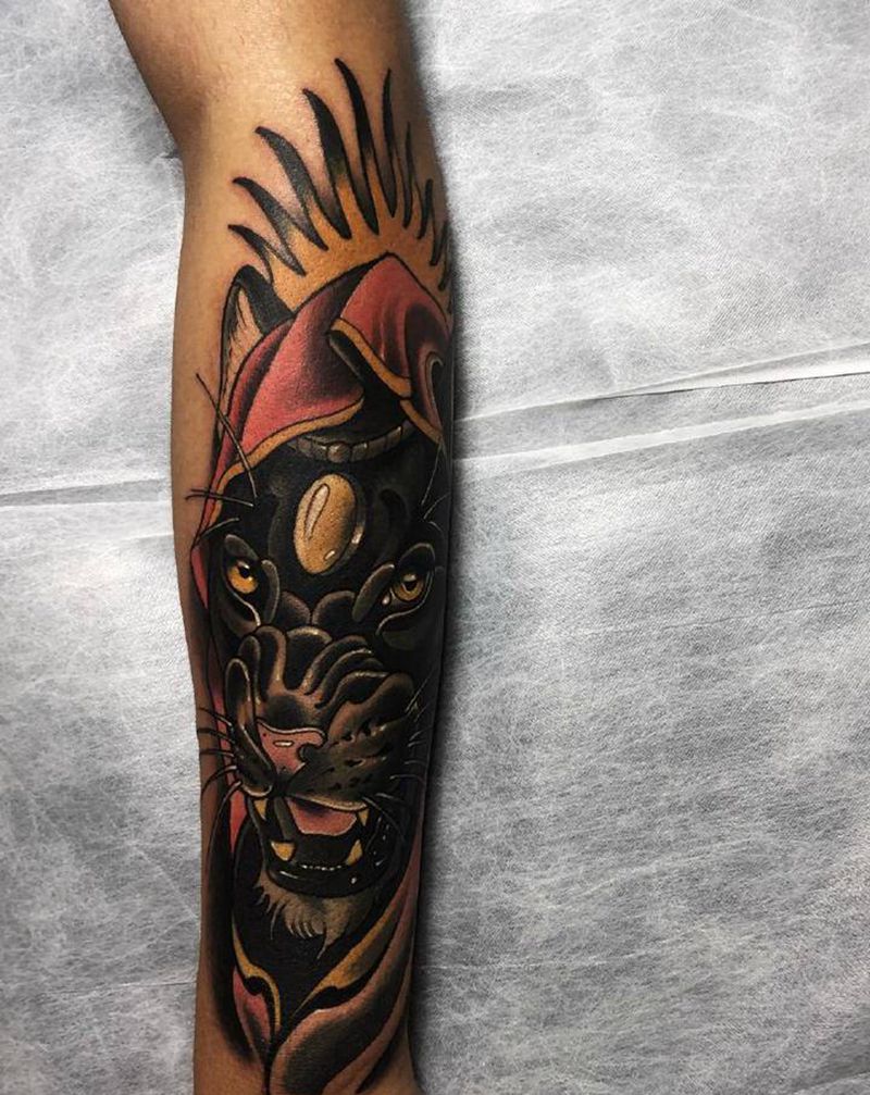 豹子纹身图片_手臂纹身图案