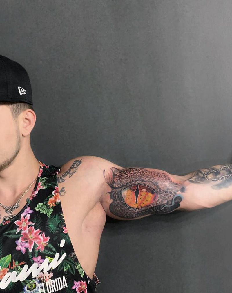 恢复后的买家秀 超级帅纹身图片_手臂欧美写实纹身图案