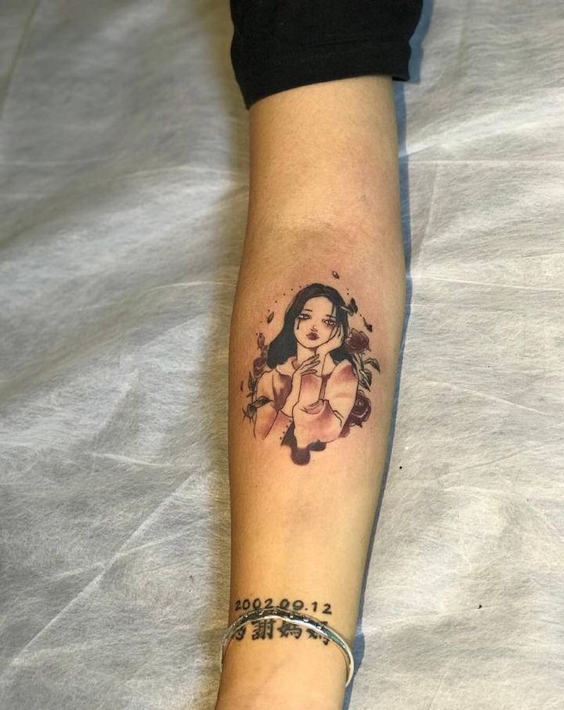 女孩纹身图片_手臂纹身图案