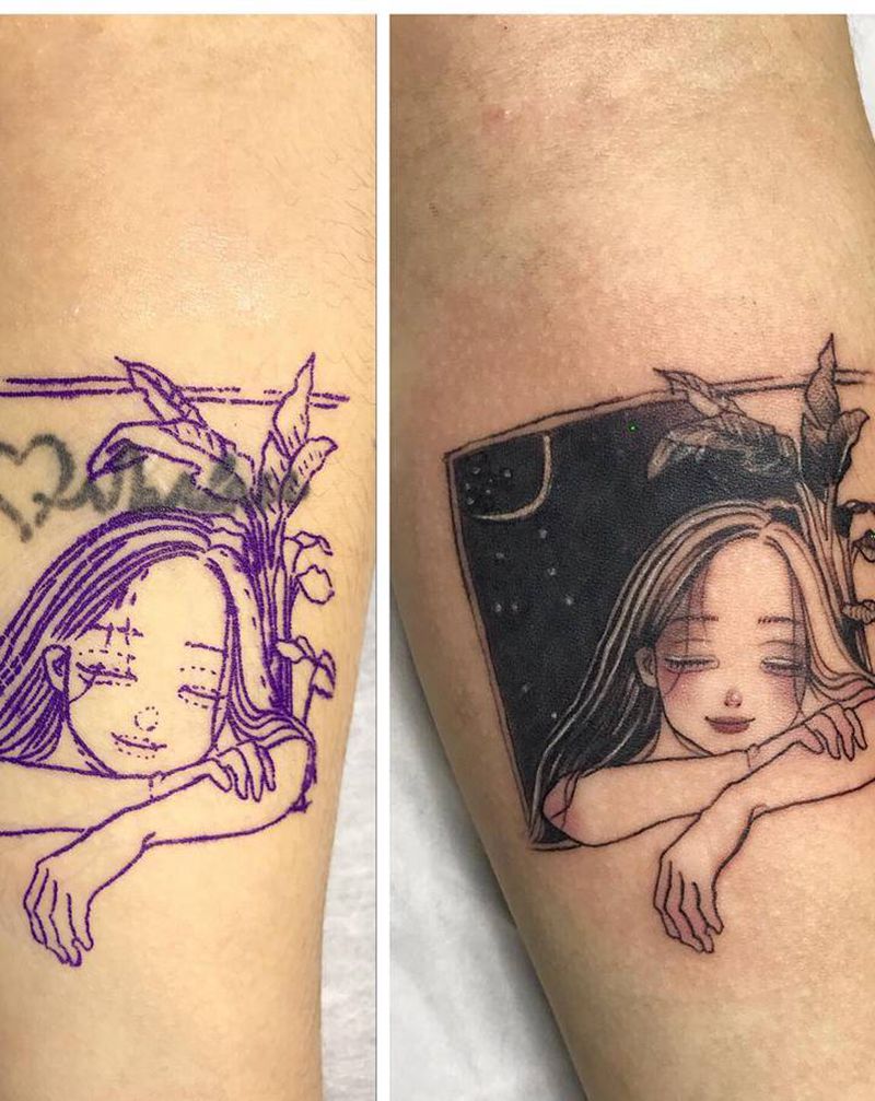 小女孩覆盖纹身纹身图片_手臂纹身图案