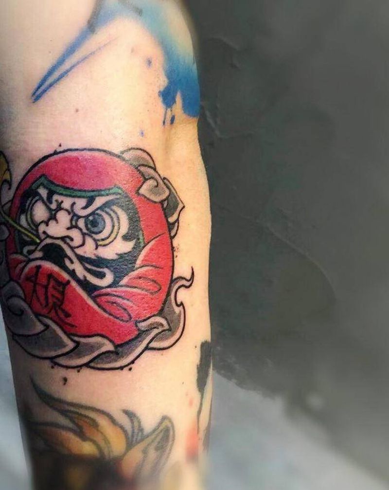 达摩纹身图片_手臂纹身图案