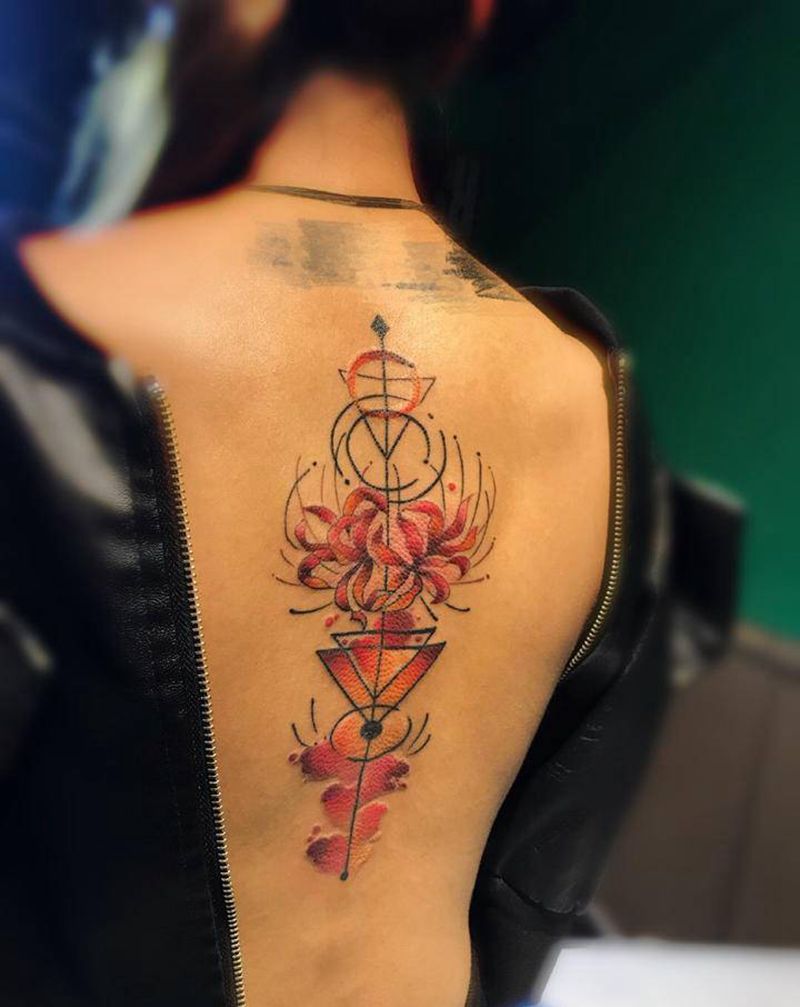彼岸花纹身图片_背部纹身图案