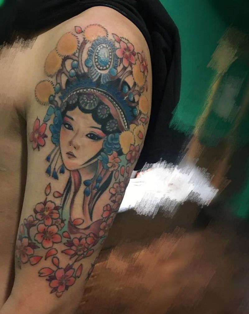 花旦纹身图片_手臂纹身图案