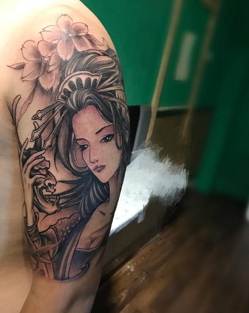 艺妓纹身纹身图片_手臂纹身图案