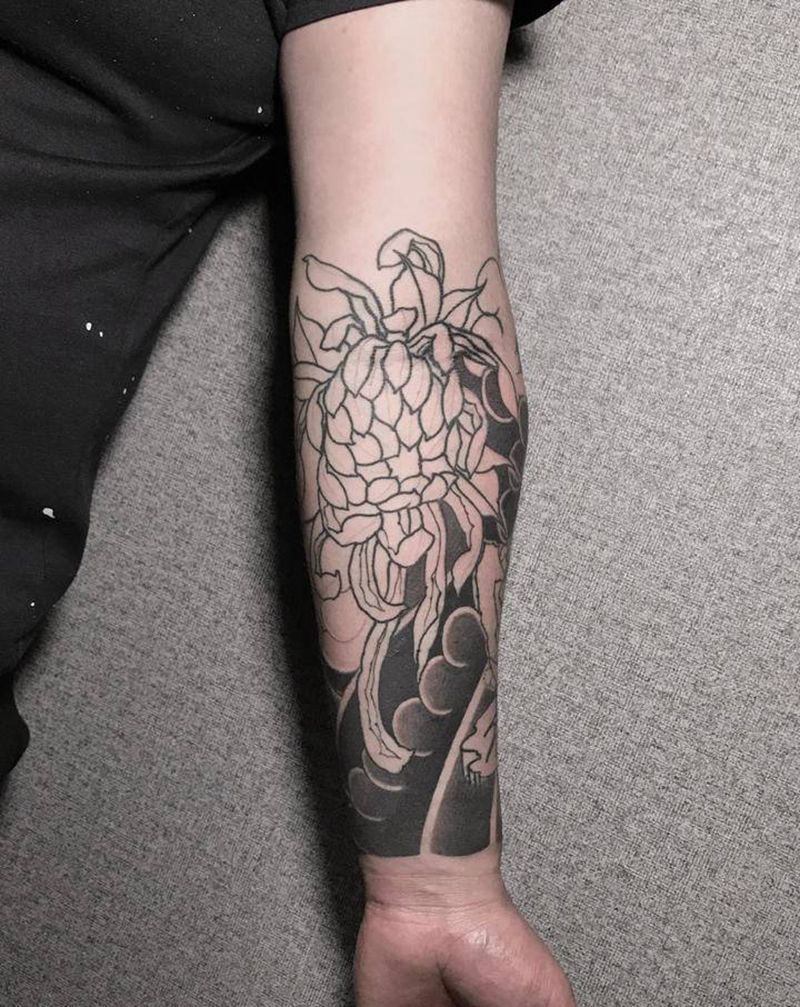 日式花臂纹身图片_手臂老传统纹身图案