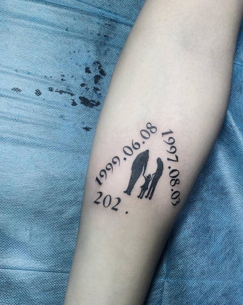 网红数字纹身纹身图片_手臂点刺纹身图案