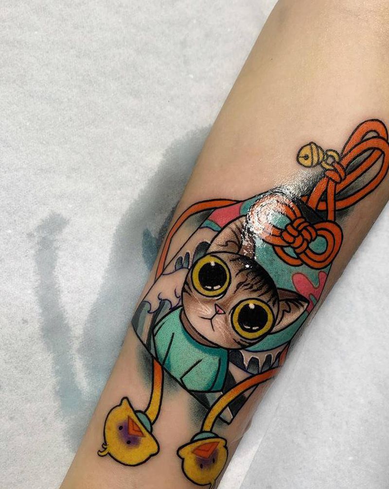 卡通肖像纹身图片_手臂New School纹身图案