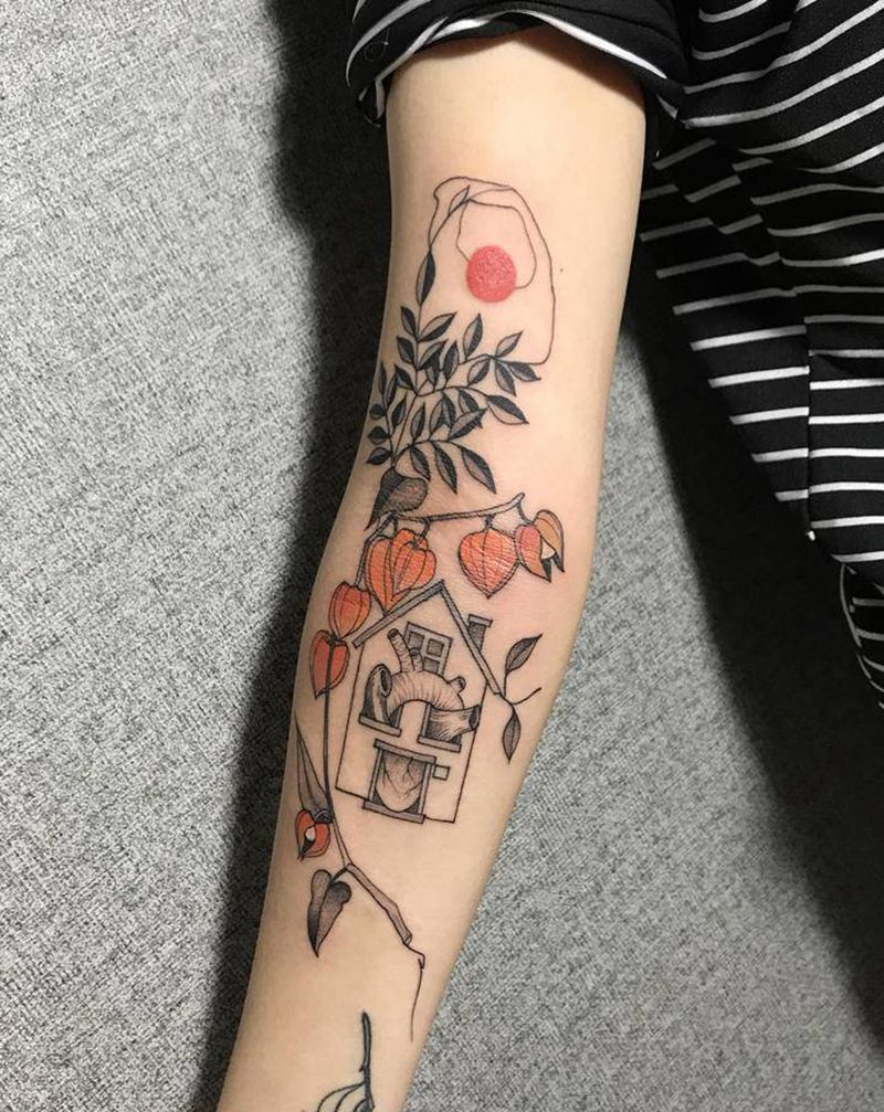 心脏纹身图片_手臂手部纹身图案