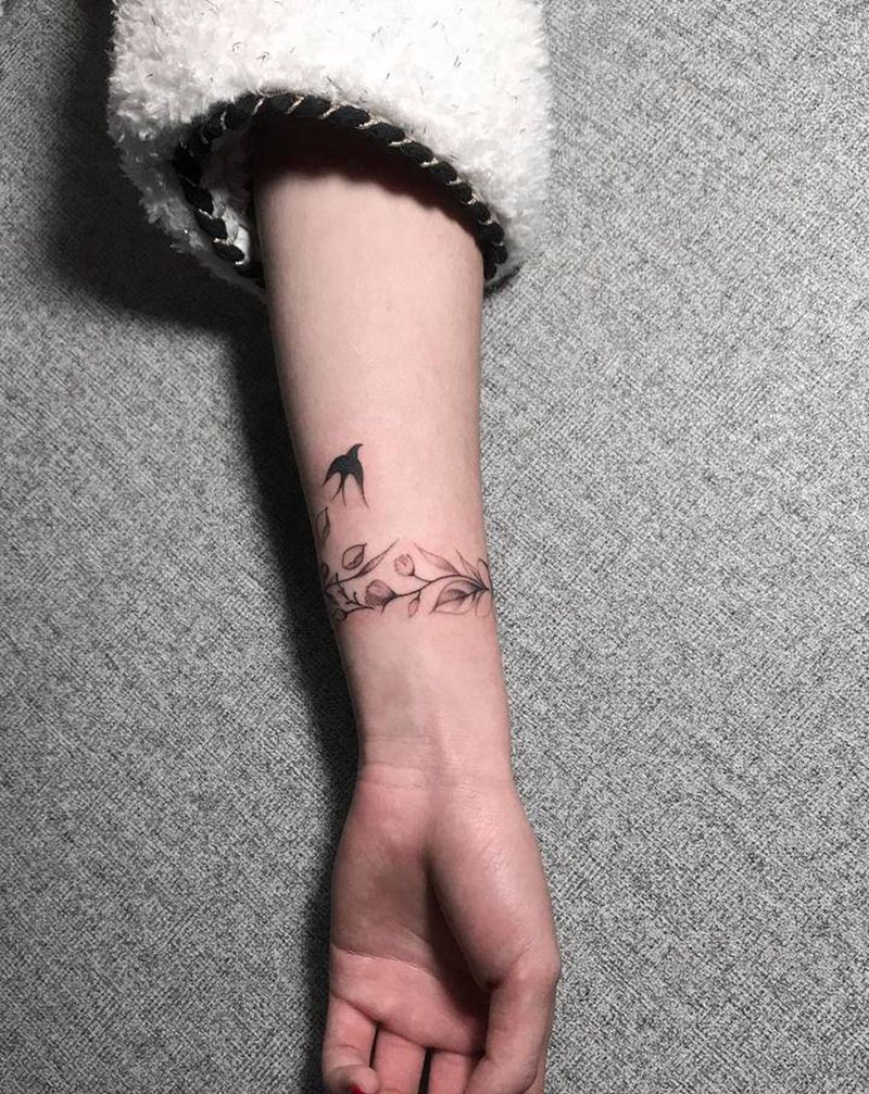 手环纹身图片_手臂手部纹身图案