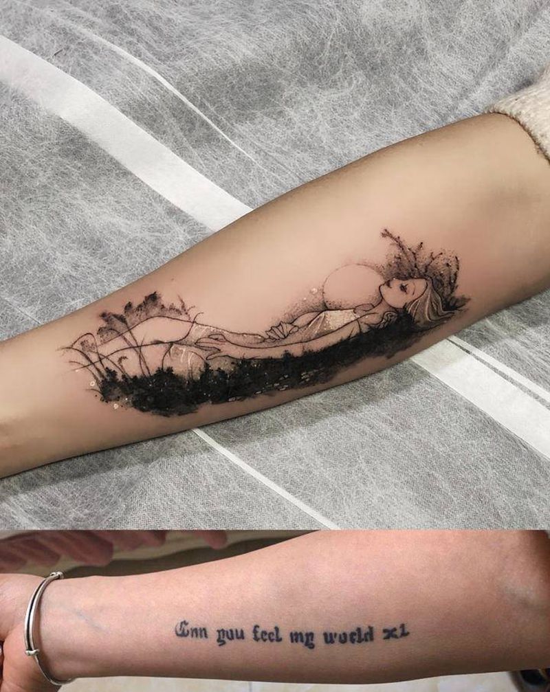 小清新遮盖纹身图片_手臂点刺纹身图案