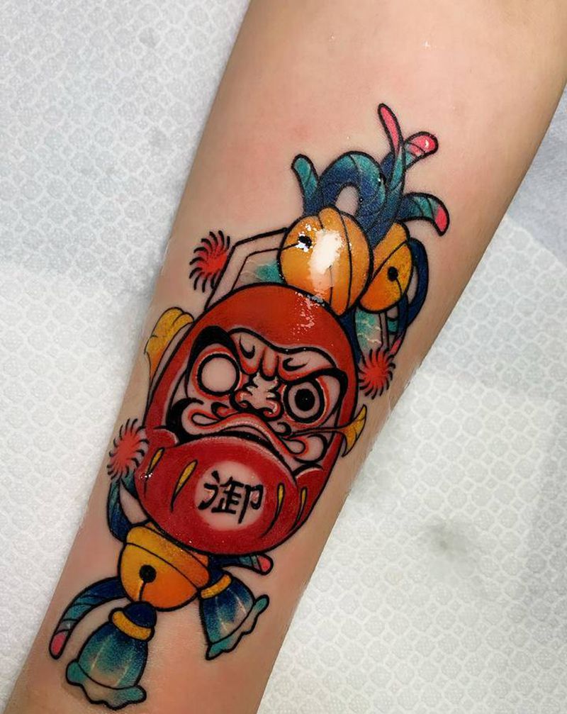 达摩蛋纹身纹身图片_手臂New School纹身图案