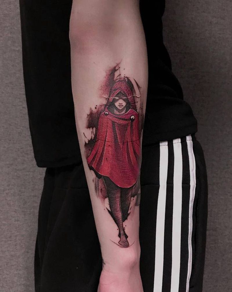 刺客纹身图片_手臂手部欧美水墨纹身图案