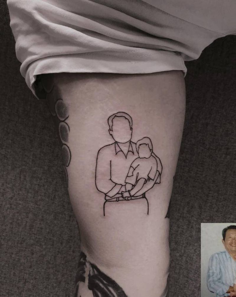 照片简笔画纹身图片_手臂手部简笔画纹身图案