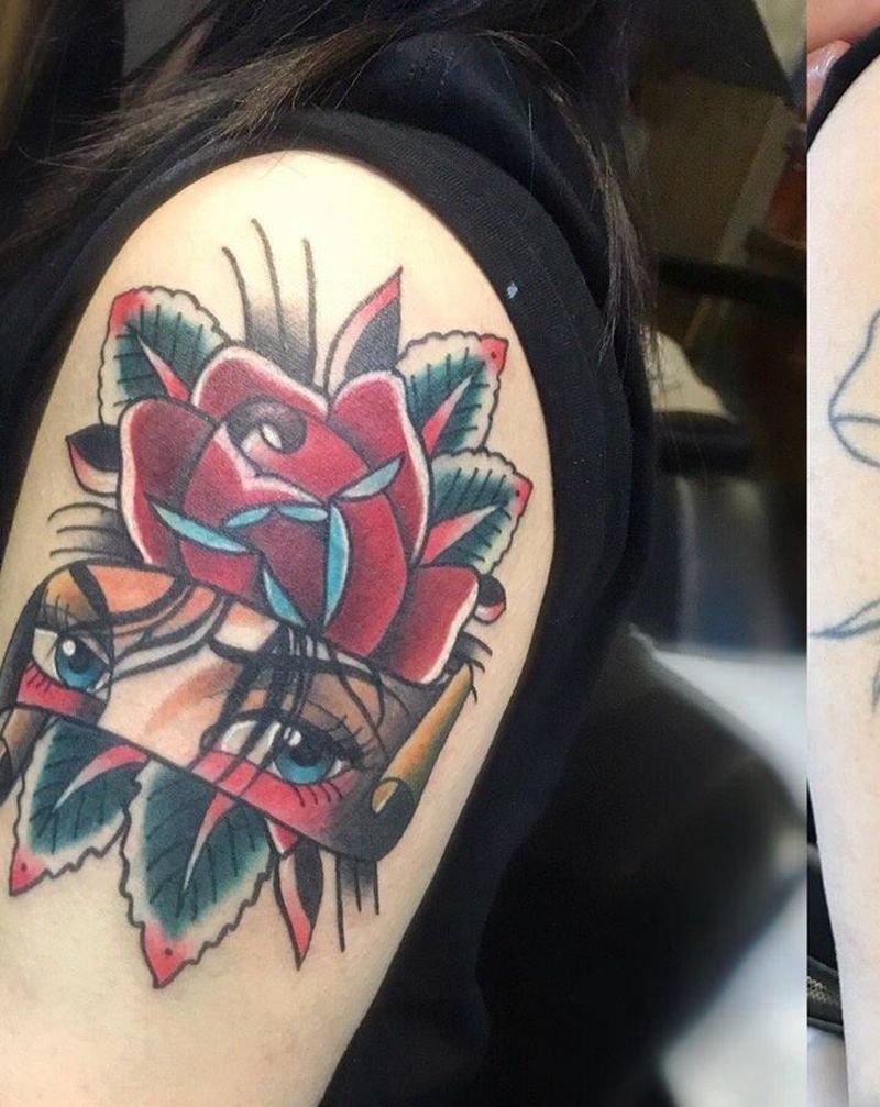 覆盖老纹身纹身图片_手臂Old School纹身图案