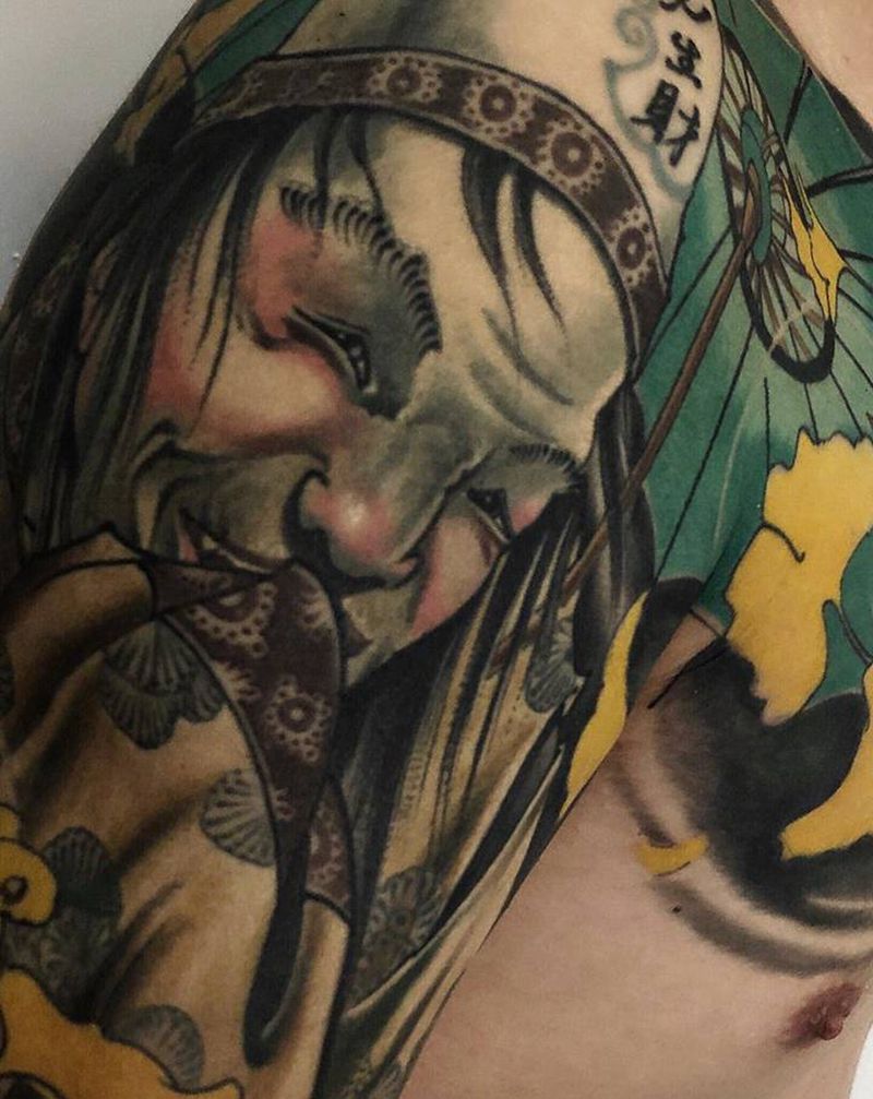 一见生财纹身图片_肩部胸部新传统纹身图案