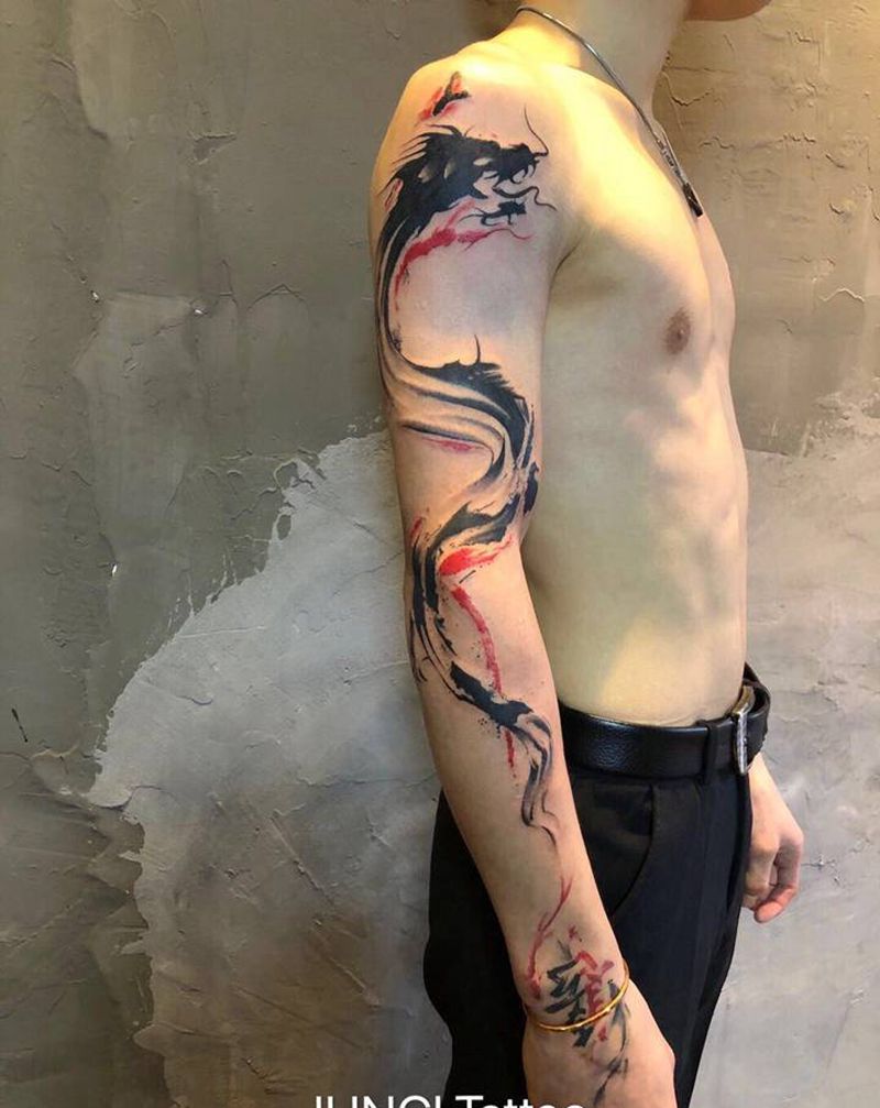 龙纹身图片_手臂纹身图案