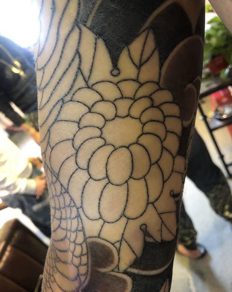 日式花臂纹身图片_手臂老传统纹身图案