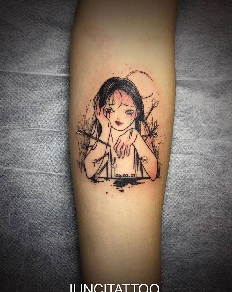 女孩纹身纹身图片_手臂纹身图案