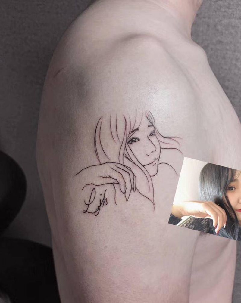 照片简笔画纹身图片_手臂照片简笔画纹身图案