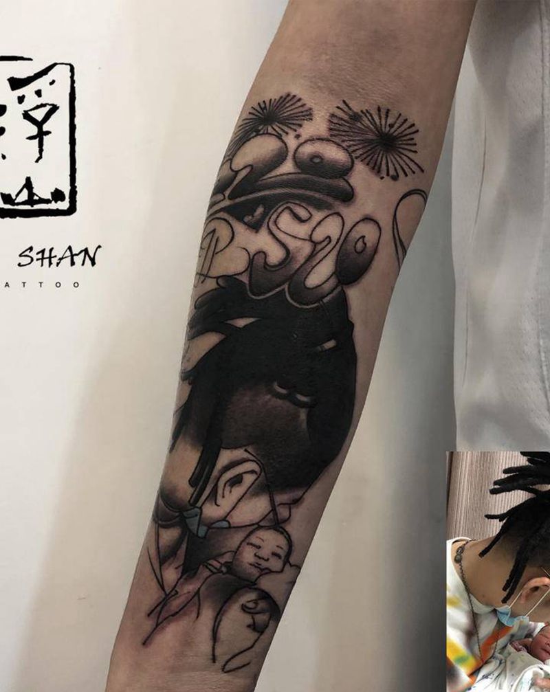 父爱纹身图片_手臂New SchoolOld School纹身图案