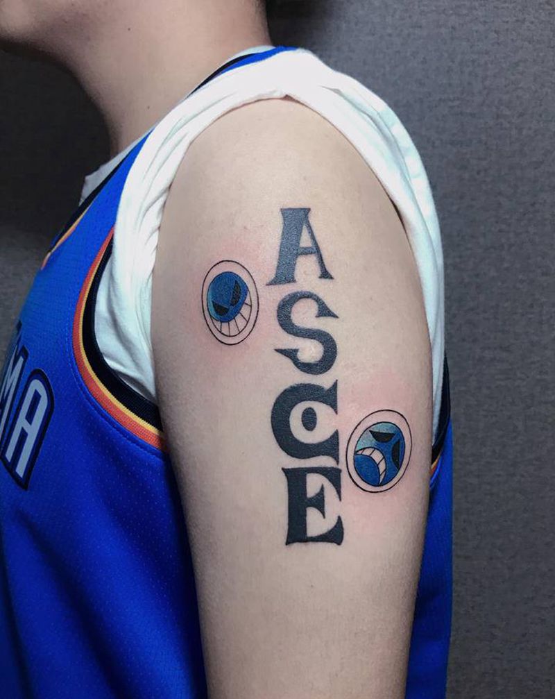 海贼王艾斯纹身图片_手臂纹身图案