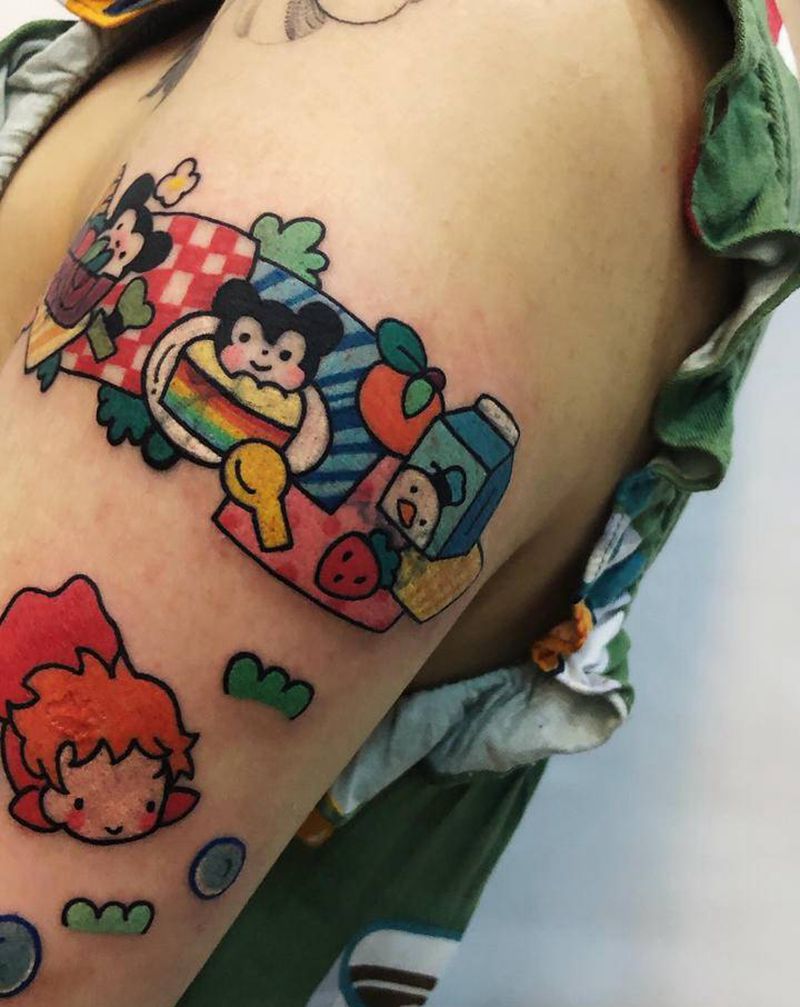 遮盖纹身图片_手臂Old School纹身图案