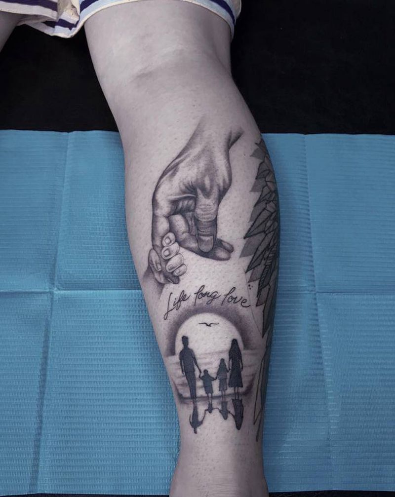 家纹身图片_腿部脚部欧美写实纹身图案