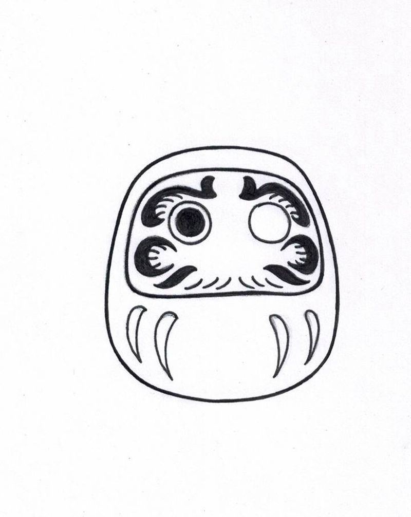 达摩蛋纹身图片_手臂老传统日式达摩蛋纹身图案