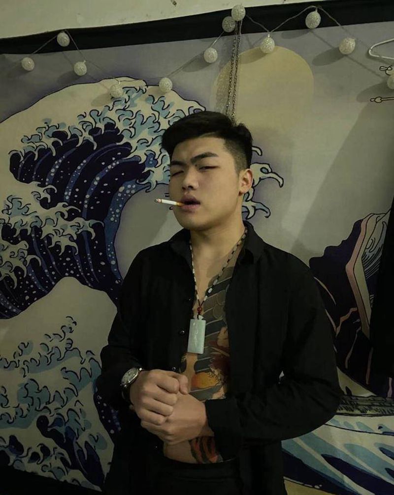 买家秀纹身图片_腹部老传统纹身图案