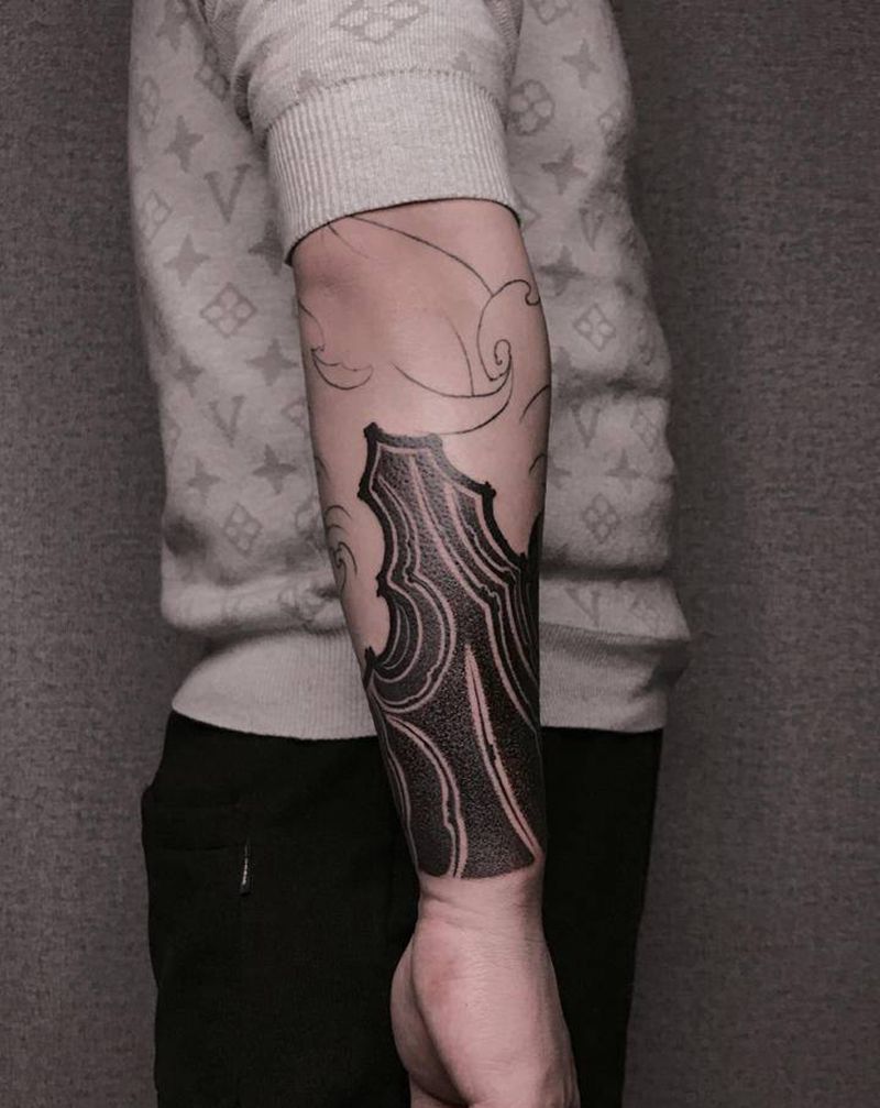 传统花臂纹身图片_手臂手部老传统纹身图案