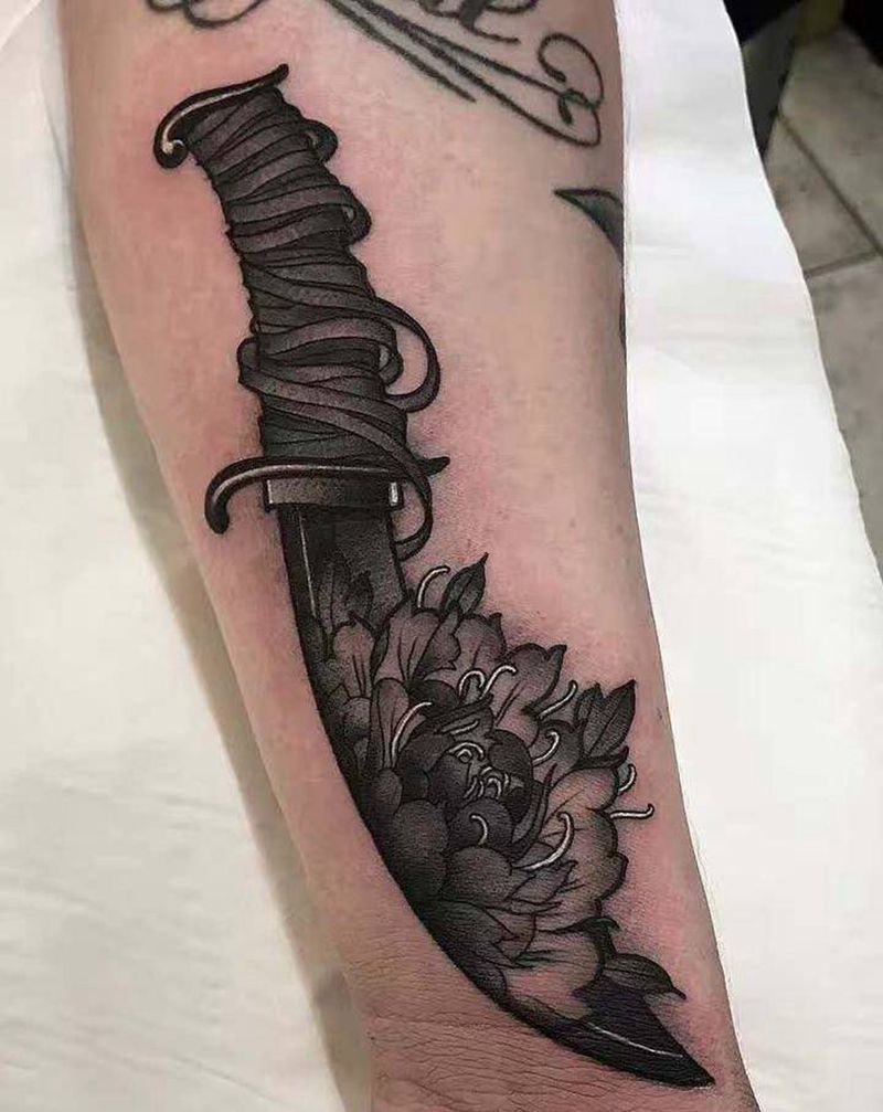 手臂刀纹身纹身图片_手部腿部Old SchoolNew School纹身图案