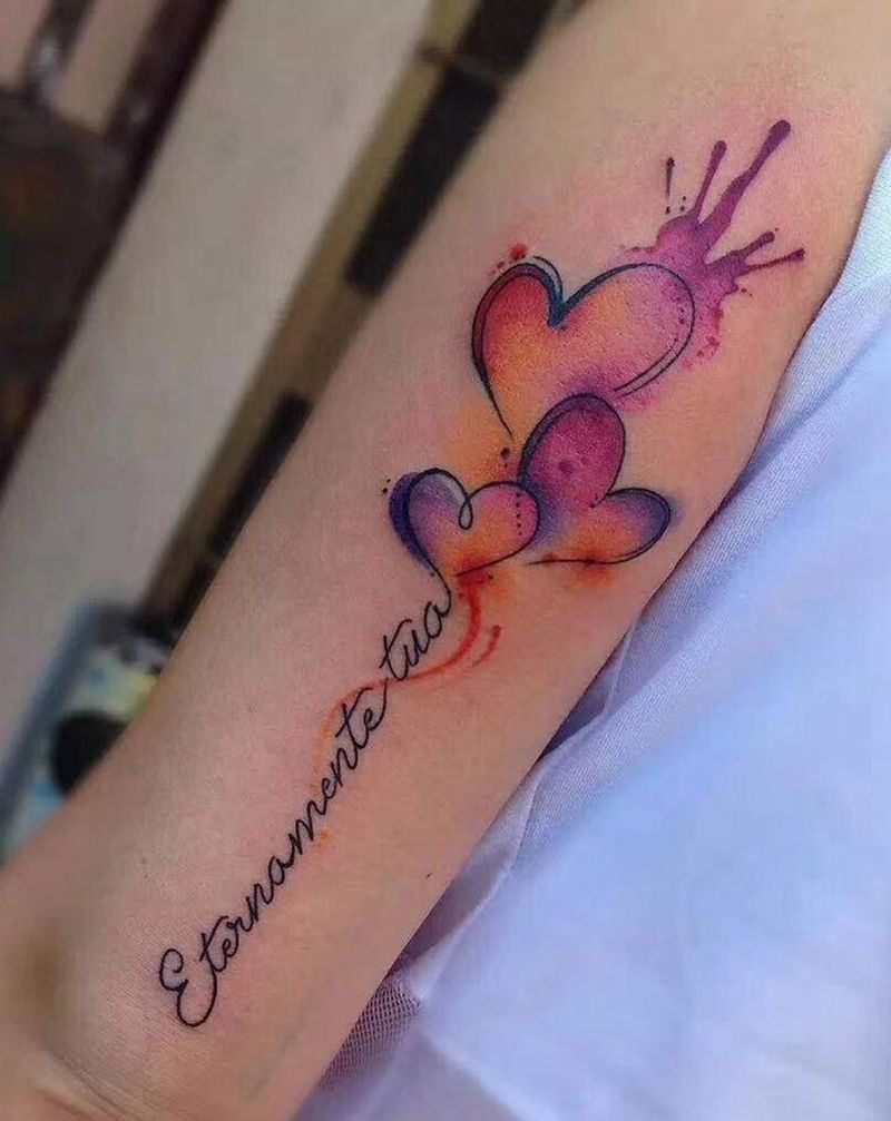 爱心字母纹身纹身图片_腿部手臂Old SchoolNew School纹身图案