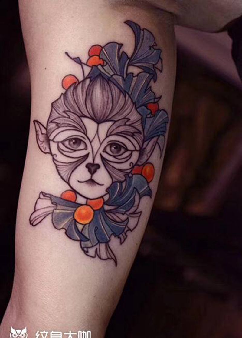 小猴子纹身纹身图片_手臂腿部Old SchoolNew School纹身图案