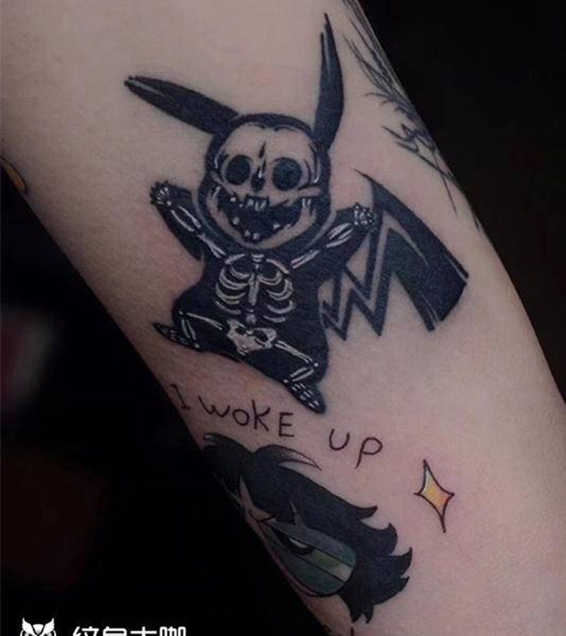 皮卡丘纹身纹身图片_手臂腿部Old SchoolNew School纹身图案