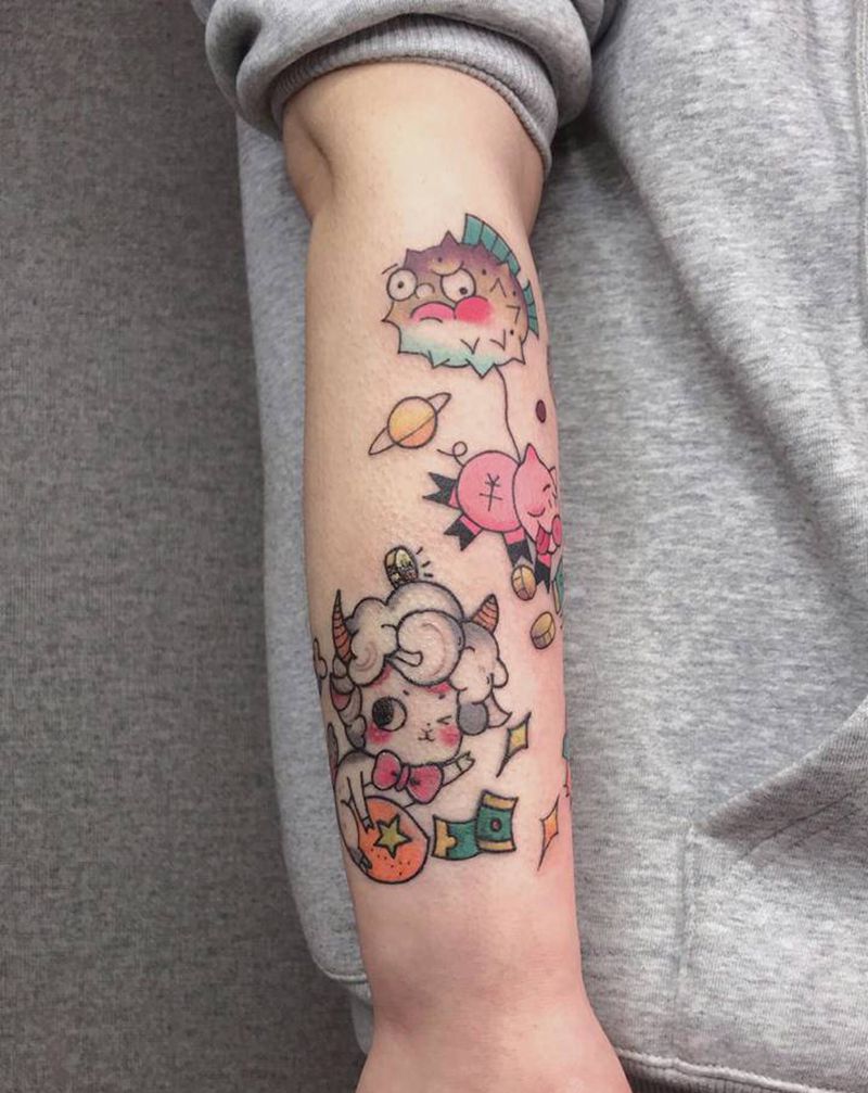 卡通纹身纹身图片_手臂手部卡通纹身图案