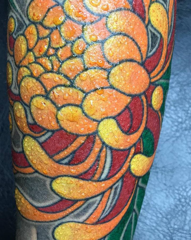 花臂纹身图片_手臂肩部老传统花臂纹身图案