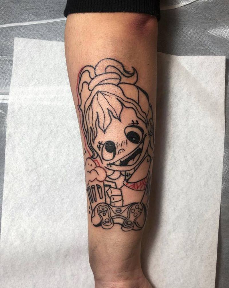 school小美女未完成纹身图片_Old School纹身图案