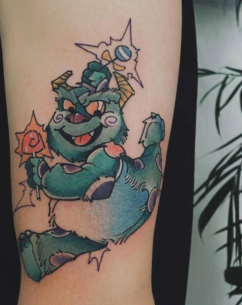 毛怪纹身图片_手臂New School毛怪纹身图案