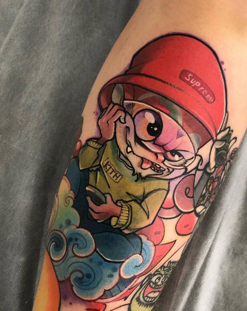supreme纹身图片_腿部New School纹身图案