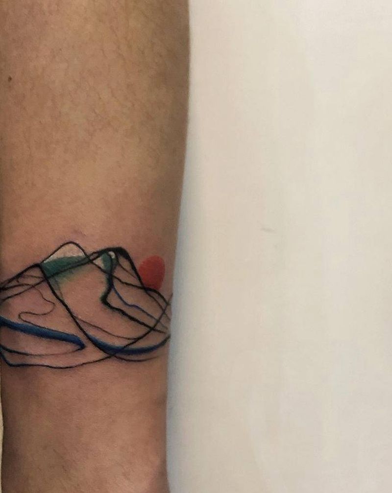 抽象纹身图片_手臂水墨纹身图案