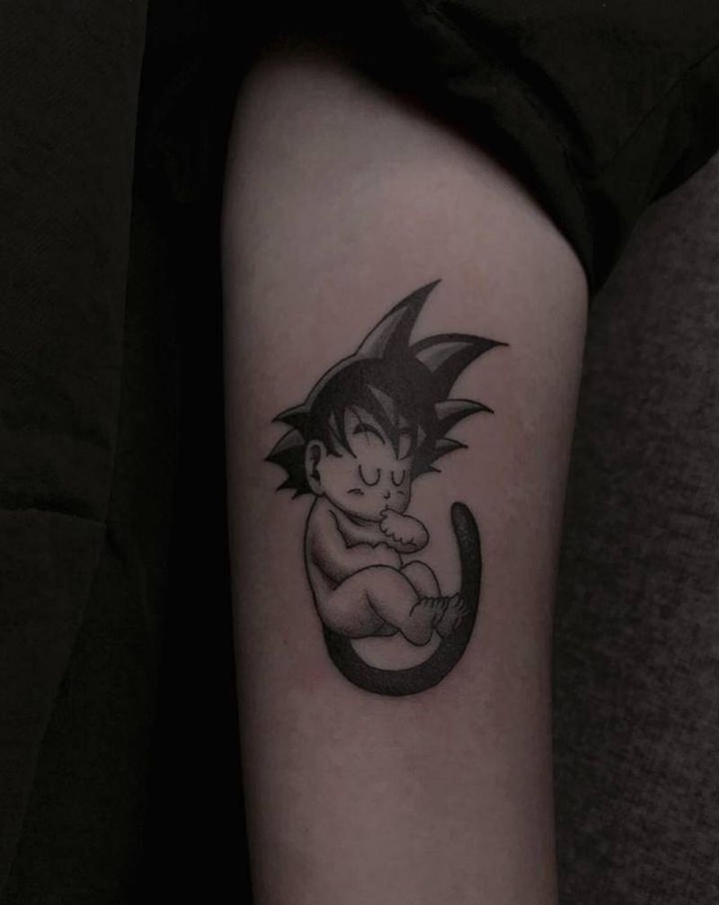 悟空纹身图片_手臂手部七龙珠悟空纹身图案