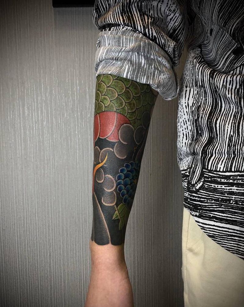 未完成纹身图片_手臂老传统纹身图案