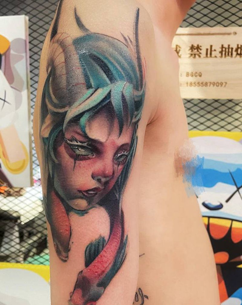 双鱼座♓纹身纹身图片_手臂New School纹身图案