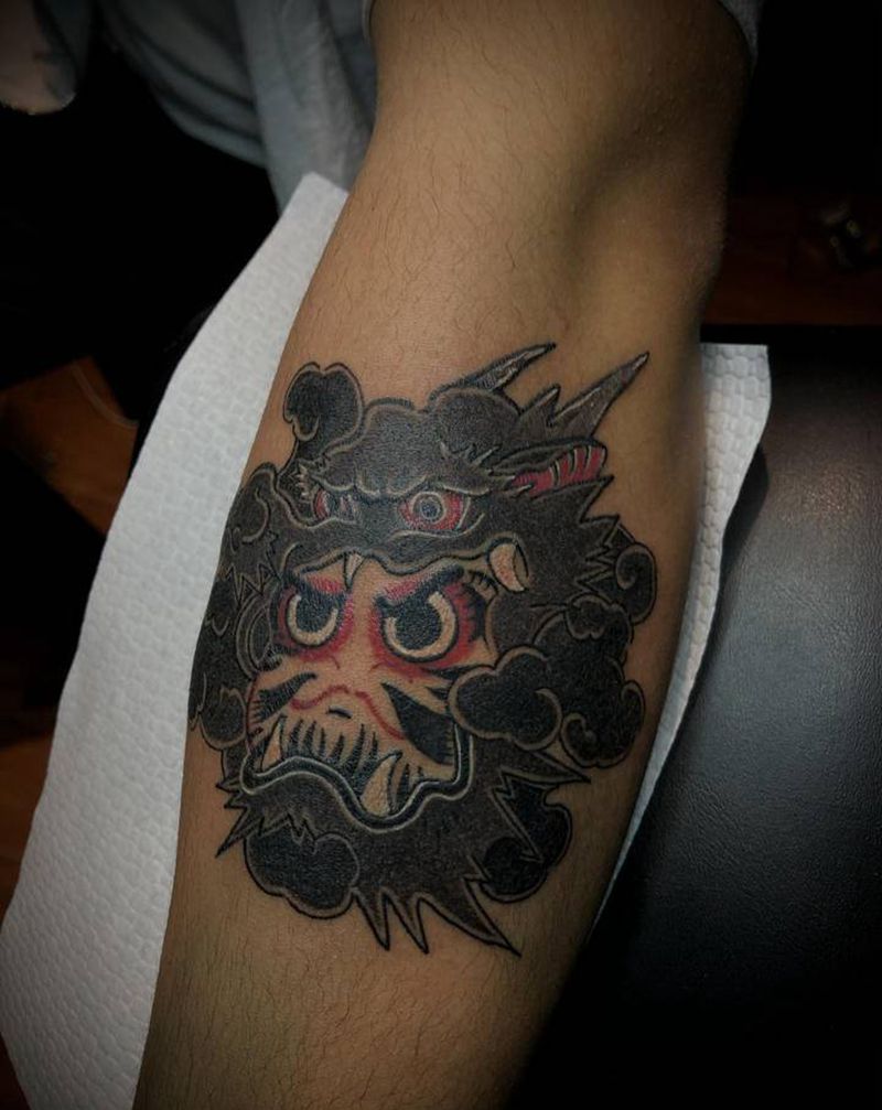 仙鹤花臂 未完纹身图片_手部老传统纹身图案