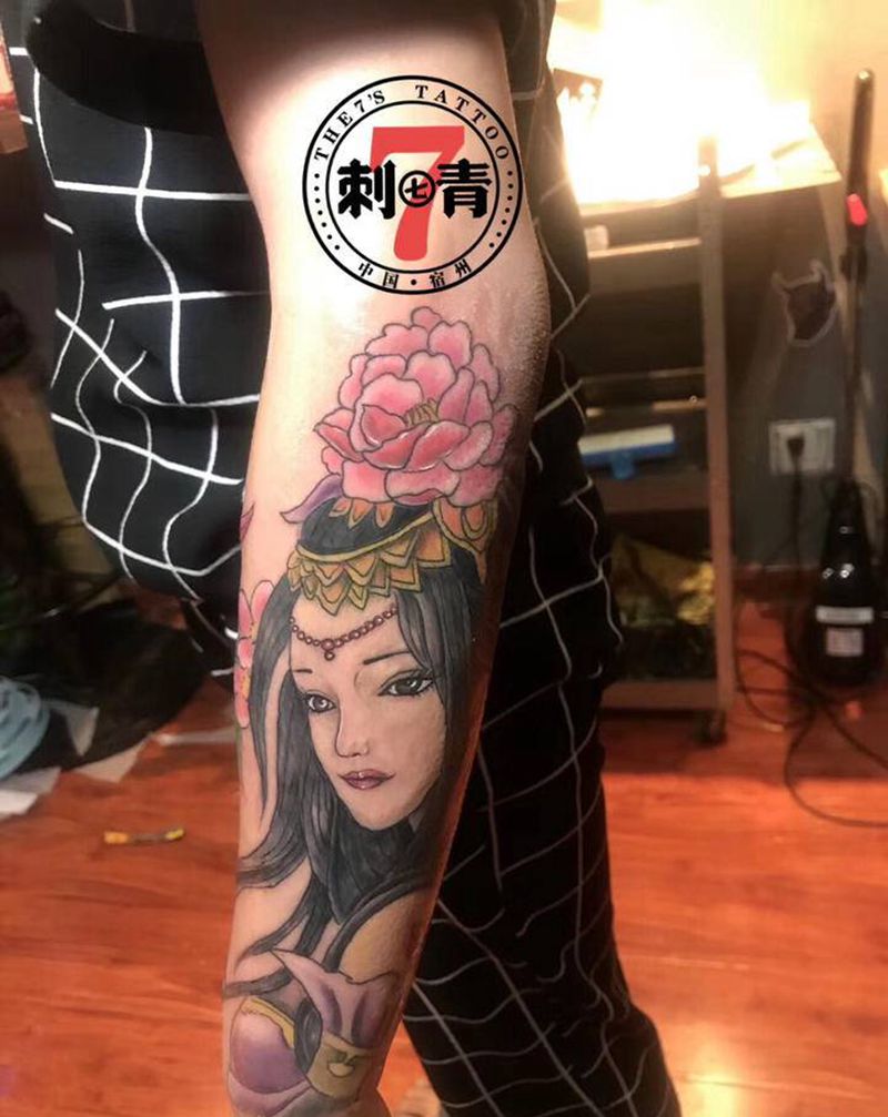 艺伎纹身图片_手臂腿部老传统新传统纹身图案