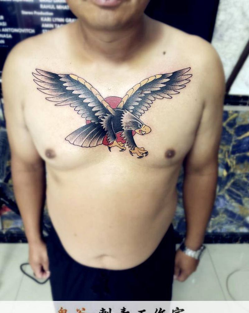 五十多岁大叔还是热爱纹身纹身图片_Old School纹身图案